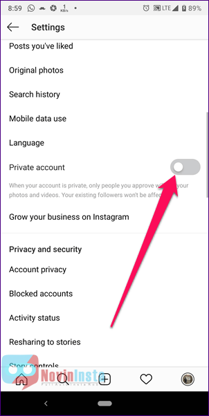 تنظیمات حریم خصوصی اینستاگرام